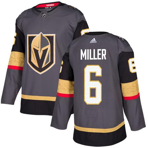 Adidas Men Vegas Golden Knights #6 Colin Miller Grey Home Authentic Stitched NHL Jersey->more nhl jerseys->NHL Jersey